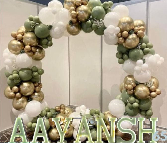 Sage & Gold Name Birthday decoration by Meaura Events
